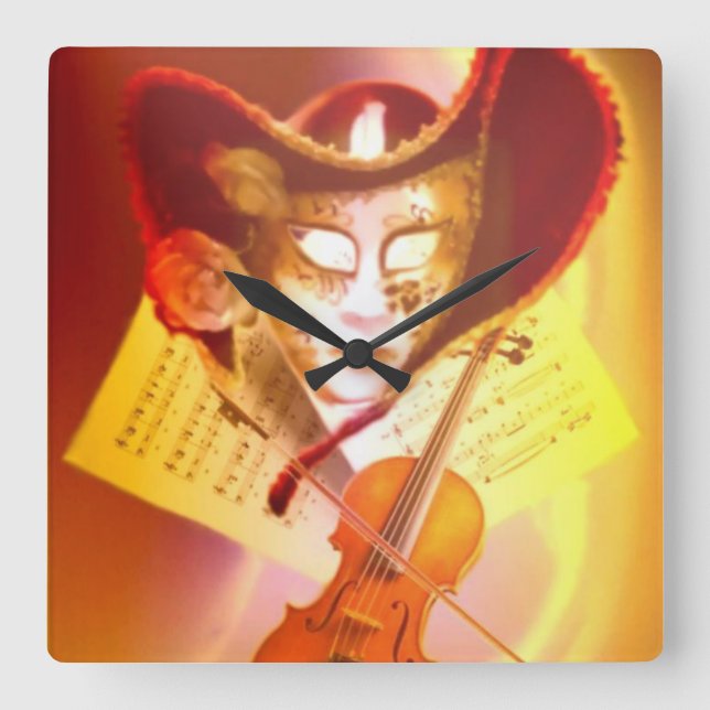 Venice Violinist  Wall Clock (Front)