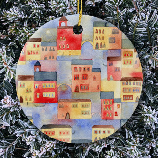 Venice Watercolor Ceramic Tree Decoration