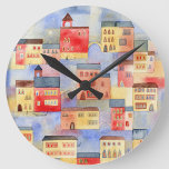 Venice Watercolor Round Clock<br><div class="desc">A watercolor painting of Venice,  Italy.  Architecture,  buildings,  canals and waterways,  gondolas and bridges.  Original art by Nic Squirrell.</div>