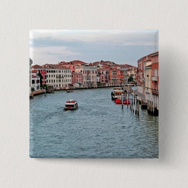 Venice Waterway 15 Cm Square Badge (Front)