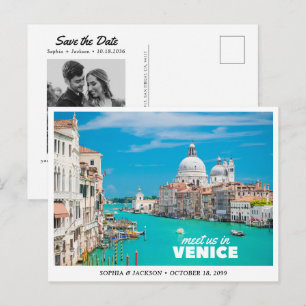 Venice Wedding Italy Save the Date Retro Postcard