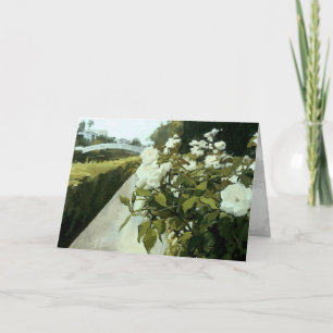 VeniceBeach Canals GreenRoses RoseInlay FoldedCard Holiday Card
