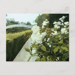 venicecanals roses w/hourglass backing Postcard