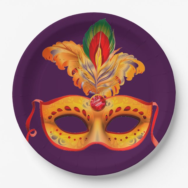 Venician mask Masquerade ball masked party Paper Plate (Front)