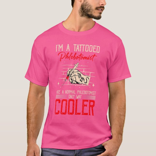 Venipuncture Needle Tattoo Meme Design T-Shirt (Front)