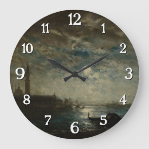 Venise et le Campanile au Clair de Lune  Large Clock