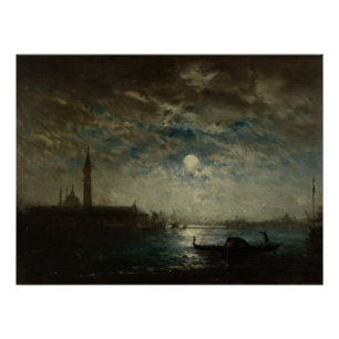 Venise et le Campanile au Clair de Lune Poster