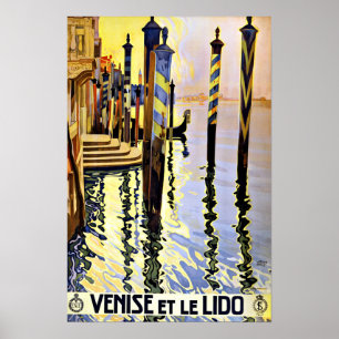 Venise et le Lido Italy Vintage Travel Poster