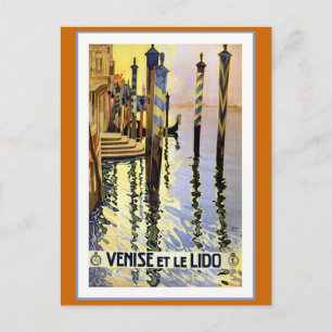 "Venise et le Lido" Vintage Travel Poster Postcard
