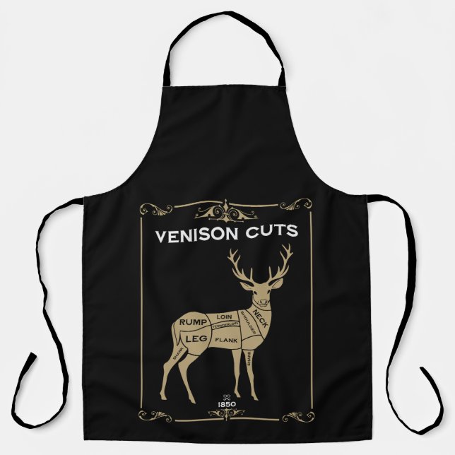 Venison Butcher Meat Cut Apron (Front)