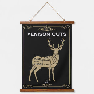 Venison Butcher Meat Cut Hanging Tapestry