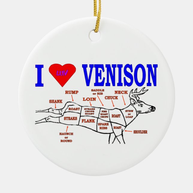 VENISON CERAMIC TREE DECORATION (Front)