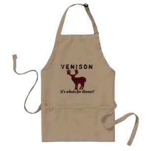Venison Deer Hunting in Plaid Standard Apron