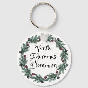 Venite Adoremus Dominum Latin Religious Christmas Key Ring