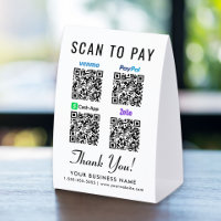 Venmo CashApp PayPal Zelle QR Codes Scan To Pay