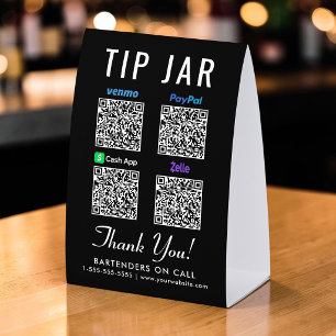 Venmo CashApp PayPal Zelle QR Tip Jar