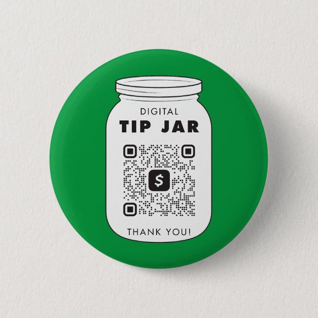 Venmo or Cash App QR Code Tip Jar Button (Front)