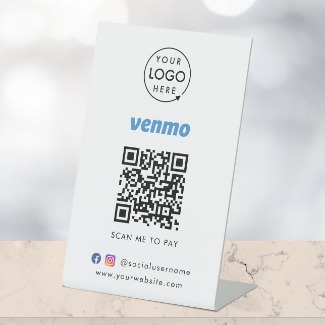 Venmo Payment Tabletop Sign | QR Code Scan to Pay (Creator Uploaded)