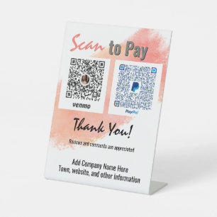 Venmo PayPal Business Pay Here Sign