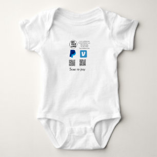 Venmo paypal scan to pay add q r code logo text na baby bodysuit
