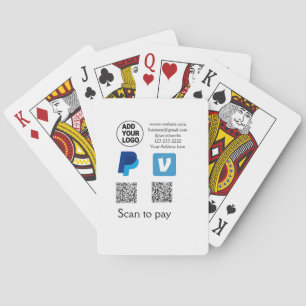 Venmo paypal scan to pay add q r code logo text na playing cards