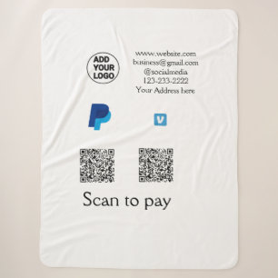 Venmo paypal scan to pay add q r code logo text na sherpa blanket