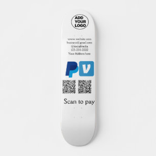 Venmo paypal scan to pay add q r code logo text na skateboard