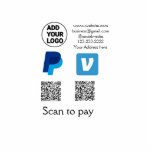 Venmo paypal scan to pay add q r code logo text na standing photo sculpture<br><div class="desc">simple business sticker</div>