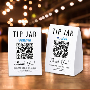 Venmo PayPal Tip Jar QR Business