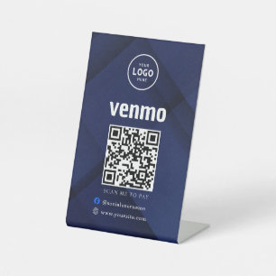Venmo QR Code Payment Scan to Pay Business Logo Pedestal Sign