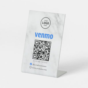 Venmo QR Code Payment Scan to Pay Business Logo Pedestal Sign