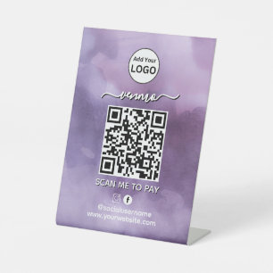 Venmo QR Code Payment Scan to Pay Business Logo Pedestal Sign