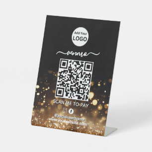 Venmo QR Code Payment   Scan to Pay Business Logo  Pedestal Sign