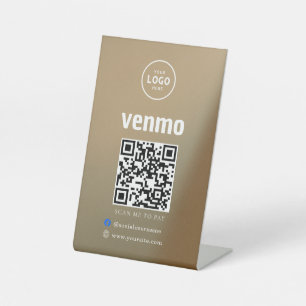 Venmo QR Code Payment Scan to Pay Business Logo Pedestal Sign