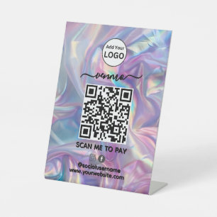 Venmo QR Code Payment   Scan to Pay Business Logo  Pedestal Sign