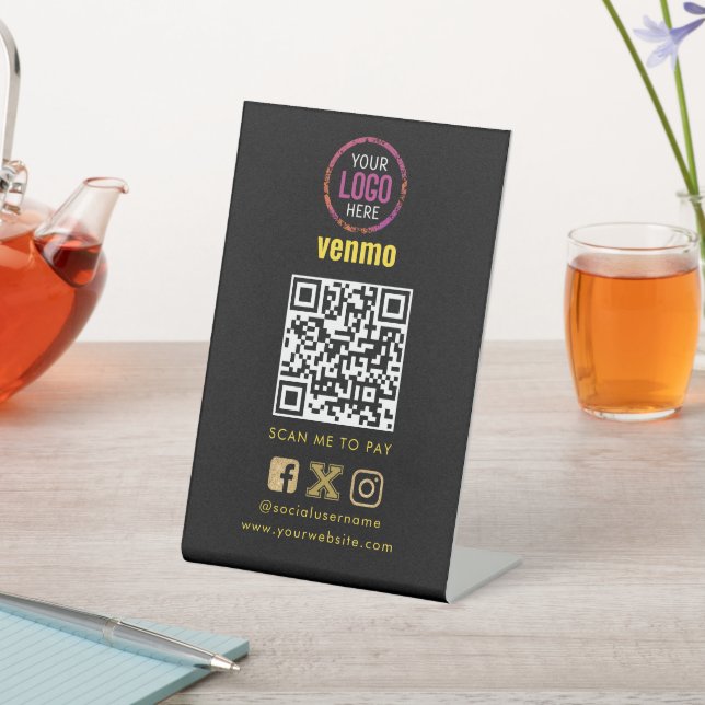 Venmo QR Code Payment | Scan to Pay Business Logo  Pedestal Sign (In SItu)