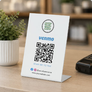Venmo QR Code Payment Scan to Pay Business Logo Pedestal Sign
