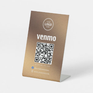 Venmo QR Code Payment Scan to Pay Business Logo Pedestal Sign