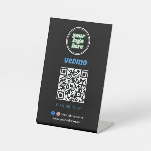 Venmo QR Code Payment   Scan to Pay Business Logo Pedestal Sign