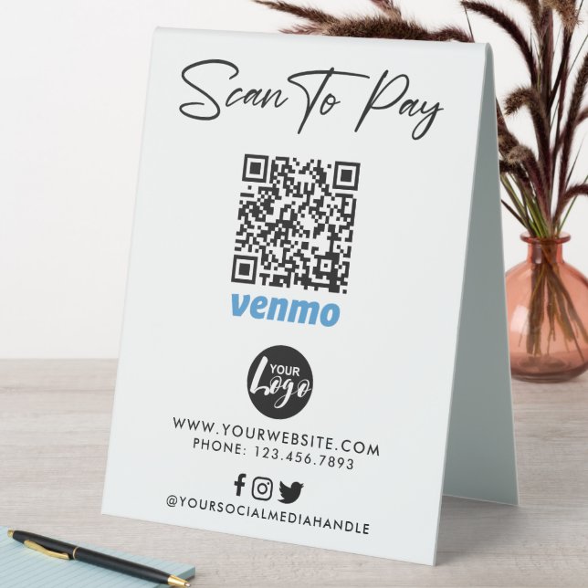 Venmo QR Code Payment | Scan to Pay Logo (In SItu (Table))