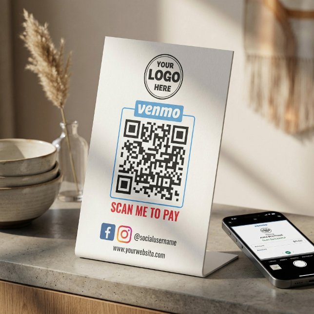 Venmo QR Code Payment | Wight Scan to Pay Business Pedestal Sign (Venmo QR Code Payment | Wight Scan to Pay Business Pedestal Sign)