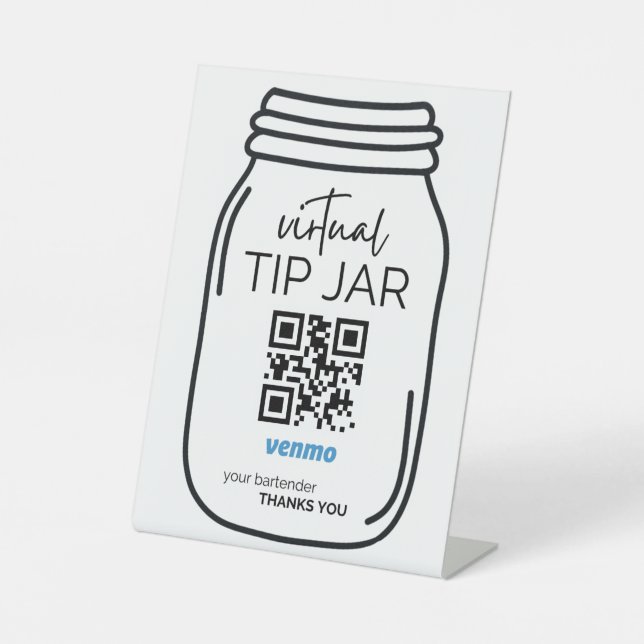 Venmo QR Code Sign for Bartenders (Front)