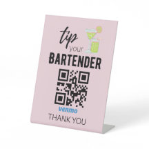 Venmo QR Code Sign for Bartenders