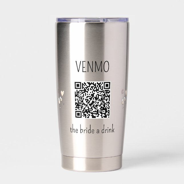 VENMO the Bride a Drink QR Code Bachelorette Party Insulated Tumbler (Front)