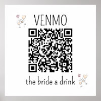 VENMO the Bride a Drink QR Code Bachelorette Party
