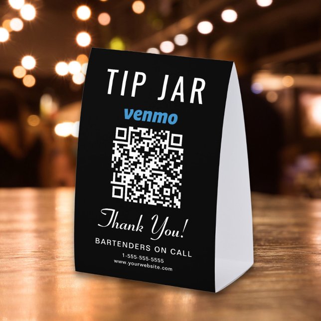 Venmo Tip Jar QR Black Business (Creator Uploaded)