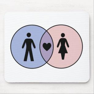 Venn Diagram Boy + Girl Mouse Mat