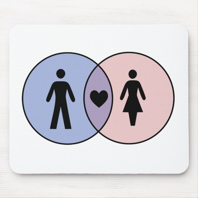 Venn Diagram Boy + Girl Mouse Mat (Front)