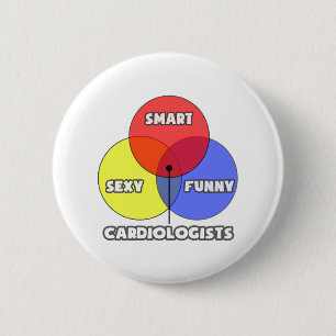 Venn Diagram .. Cardiologists 6 Cm Round Badge