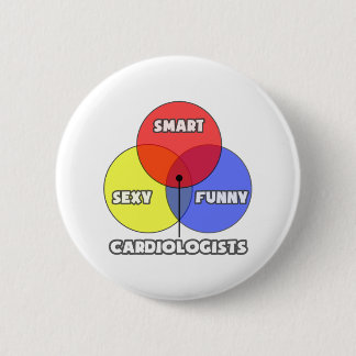 Venn Diagram .. Cardiologists 6 Cm Round Badge